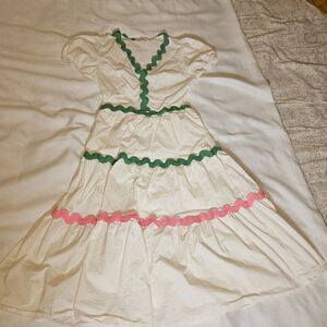 Impressions white midi dress womens Medium w/pockets